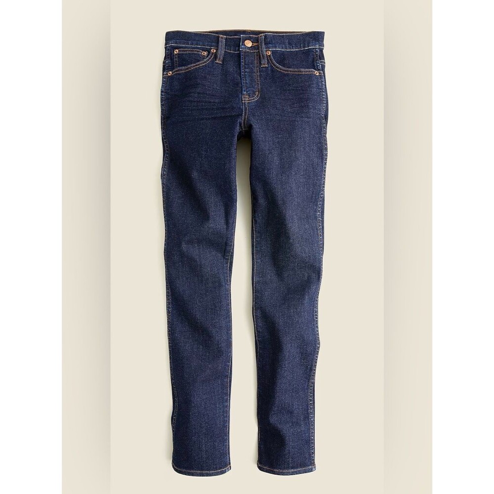 J CREW Women’s 9” Vintage Slim Straight Jeans Dark Blue Wash Size 27